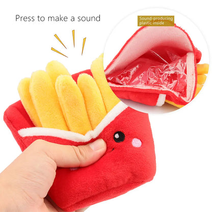 Food Shape Squeaky Plush Dog Toy