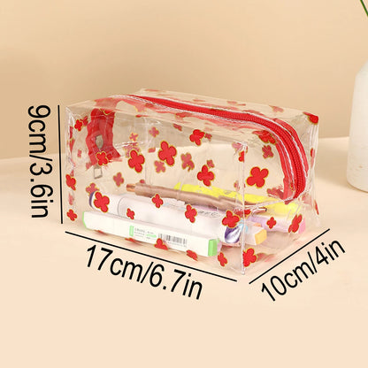 Clear Glitter Four Leaf Clover Pencil Case