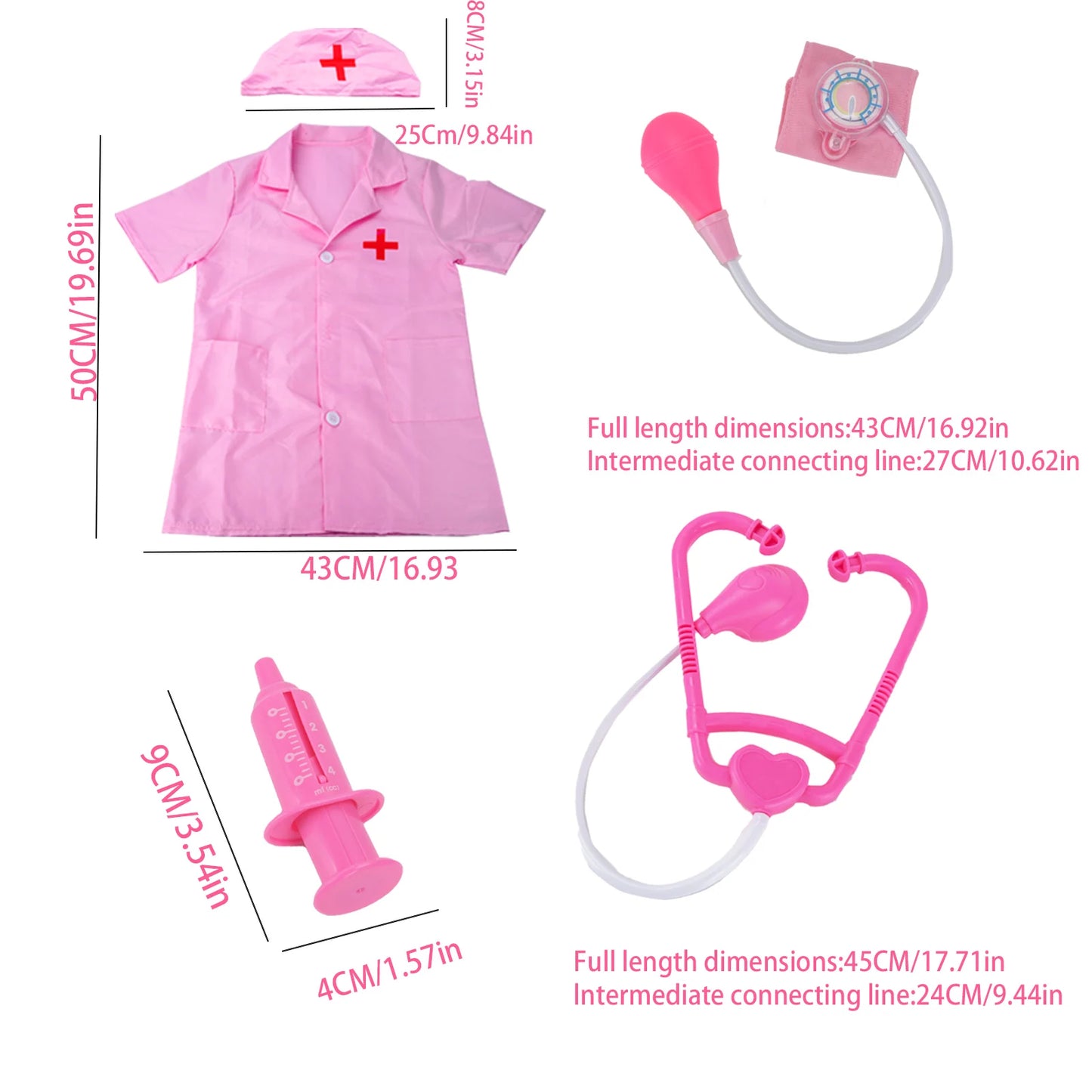 Children'S Family Doctor Suit Short/ Long Sleeved