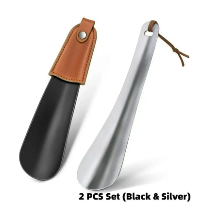 Stainless Steel Shoe Horn with Leather Handle