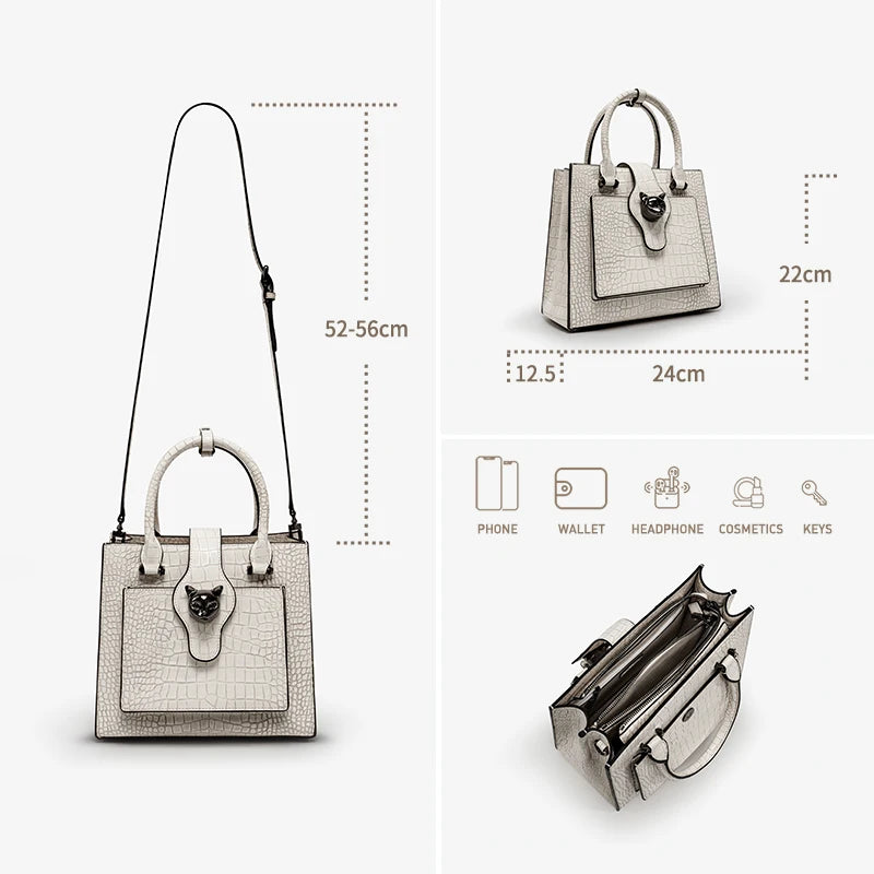Genuine Leather Business Handbag for Women