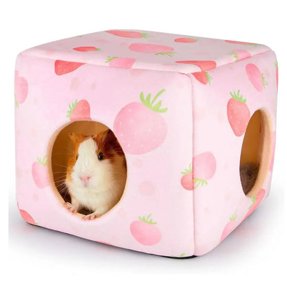 Cozy Washable Guinea Pig Hideout with Cushion for Small Pets