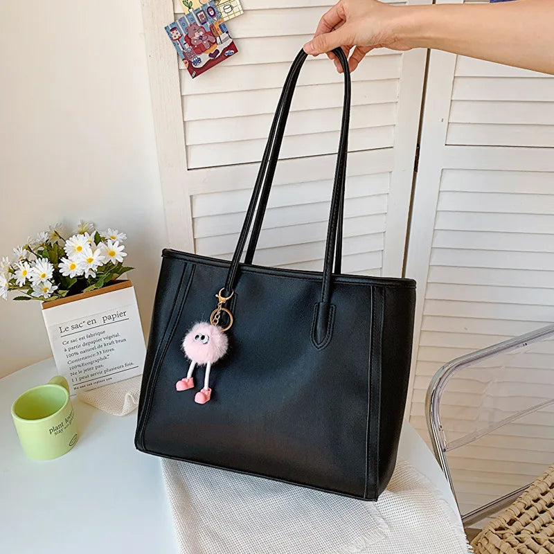 Solid Color Casual Tote Purse for Daily Use