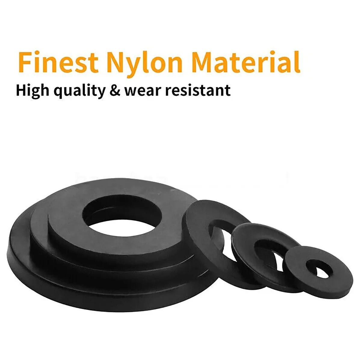 Black Nylon Flat Washer Assortment Kit – M2 to M12