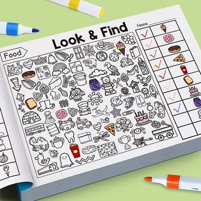 Kids Look & Find Activity Book with Colouring Games