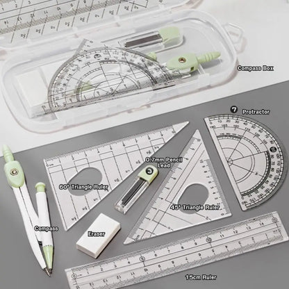 Transparent Geometry Ruler Set