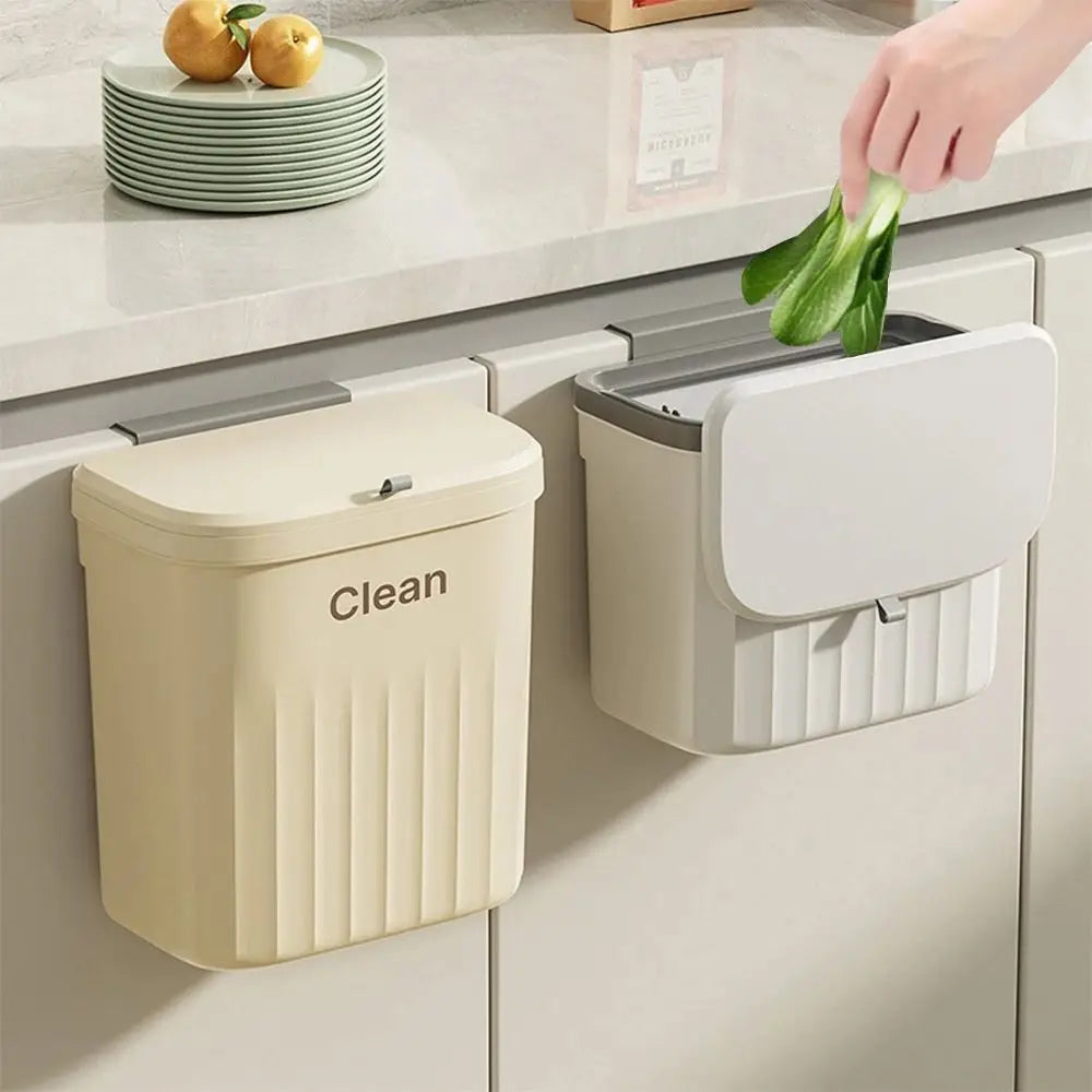 Wall-Mounted Under Sink Trash Can with Lid – 8.5L & 12L