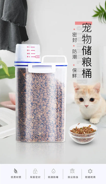 Premium Airtight Pet Food Storage Container with Measuring Cup