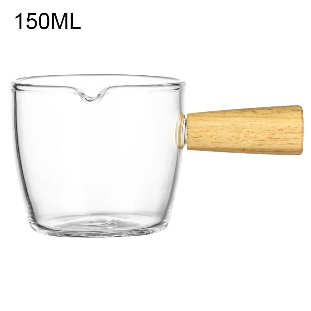 Wooden Handle Glass Measuring Cup