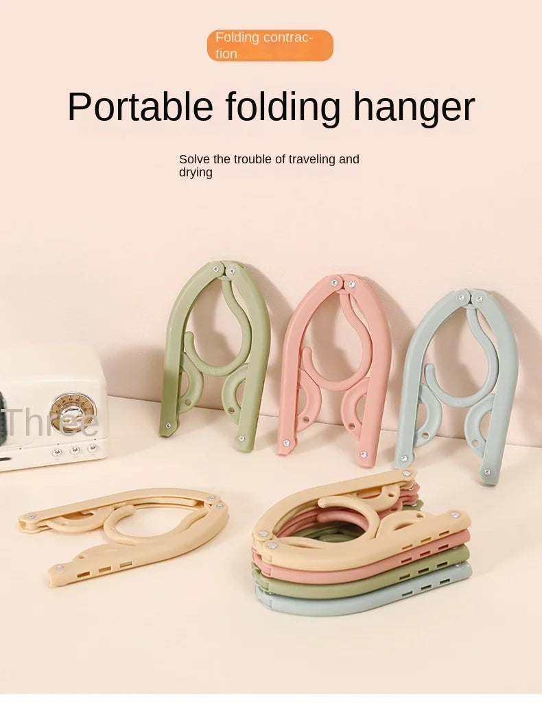 Portable Folding Travel Hanger with Sock Clips