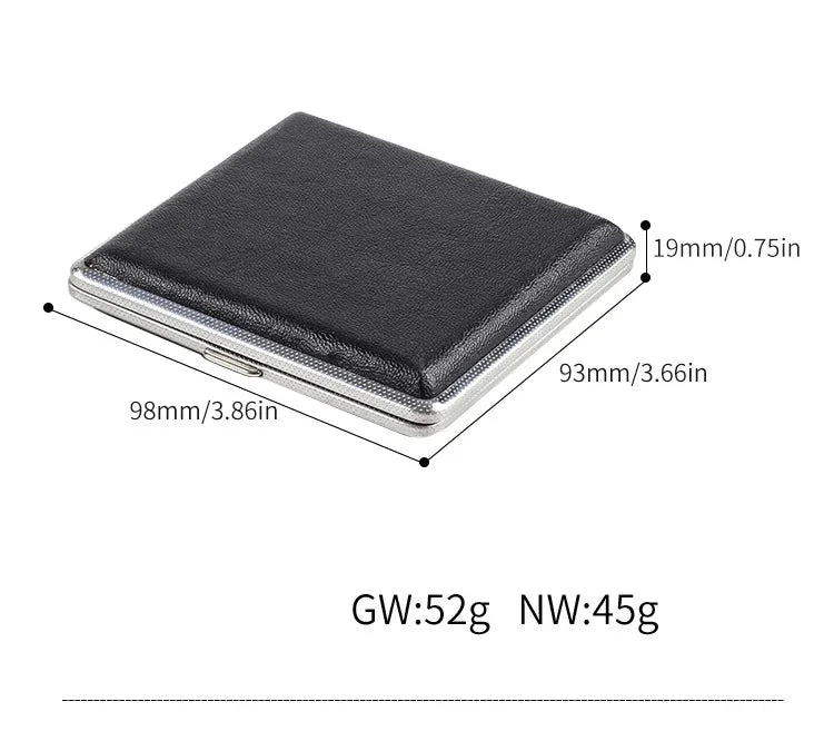 Leather & Stainless Steel Double-Opening Cigarette Case