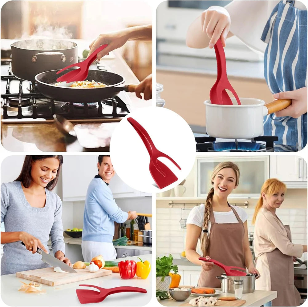 2-in-1 Grip & Flip Spatula Tongs