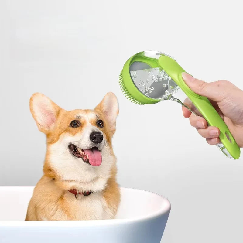 Silicone Pet Bath Brush with Shampoo Dispenser