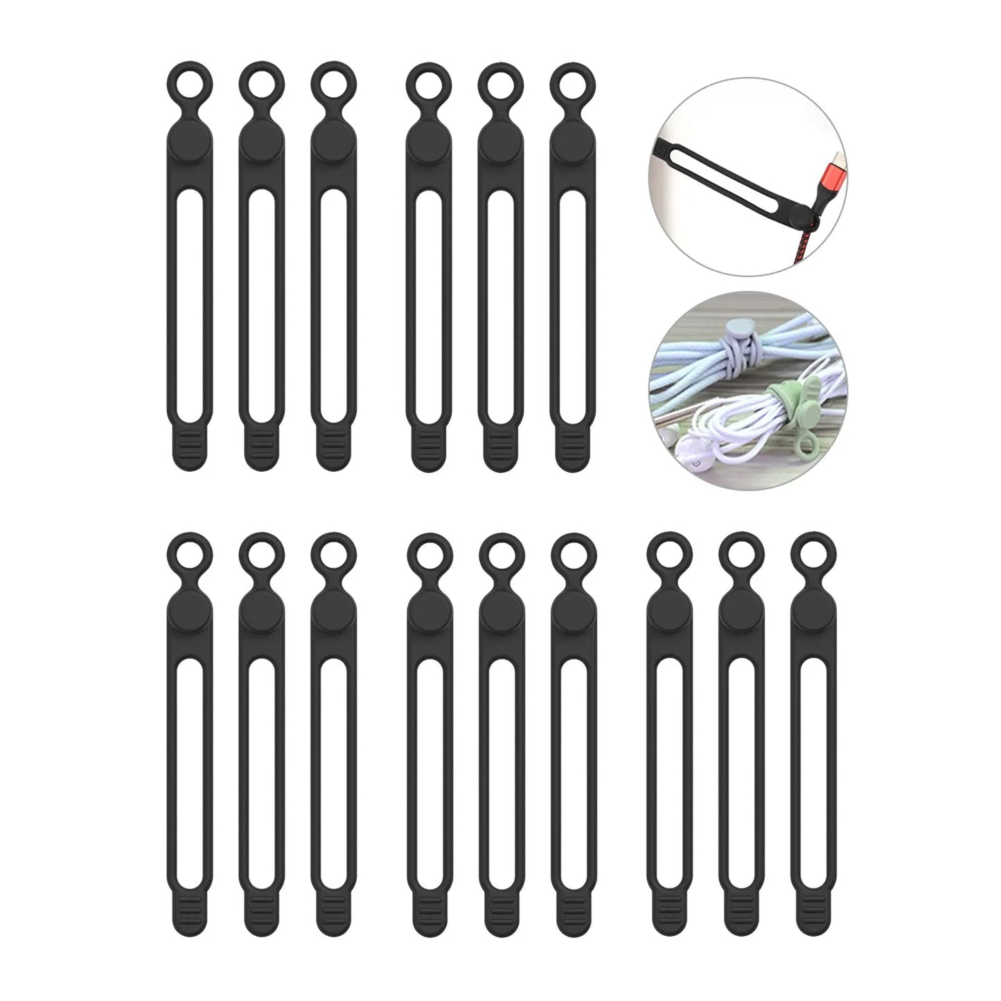 Reusable Silicone Cable Ties for Cord Management & Travel Organization