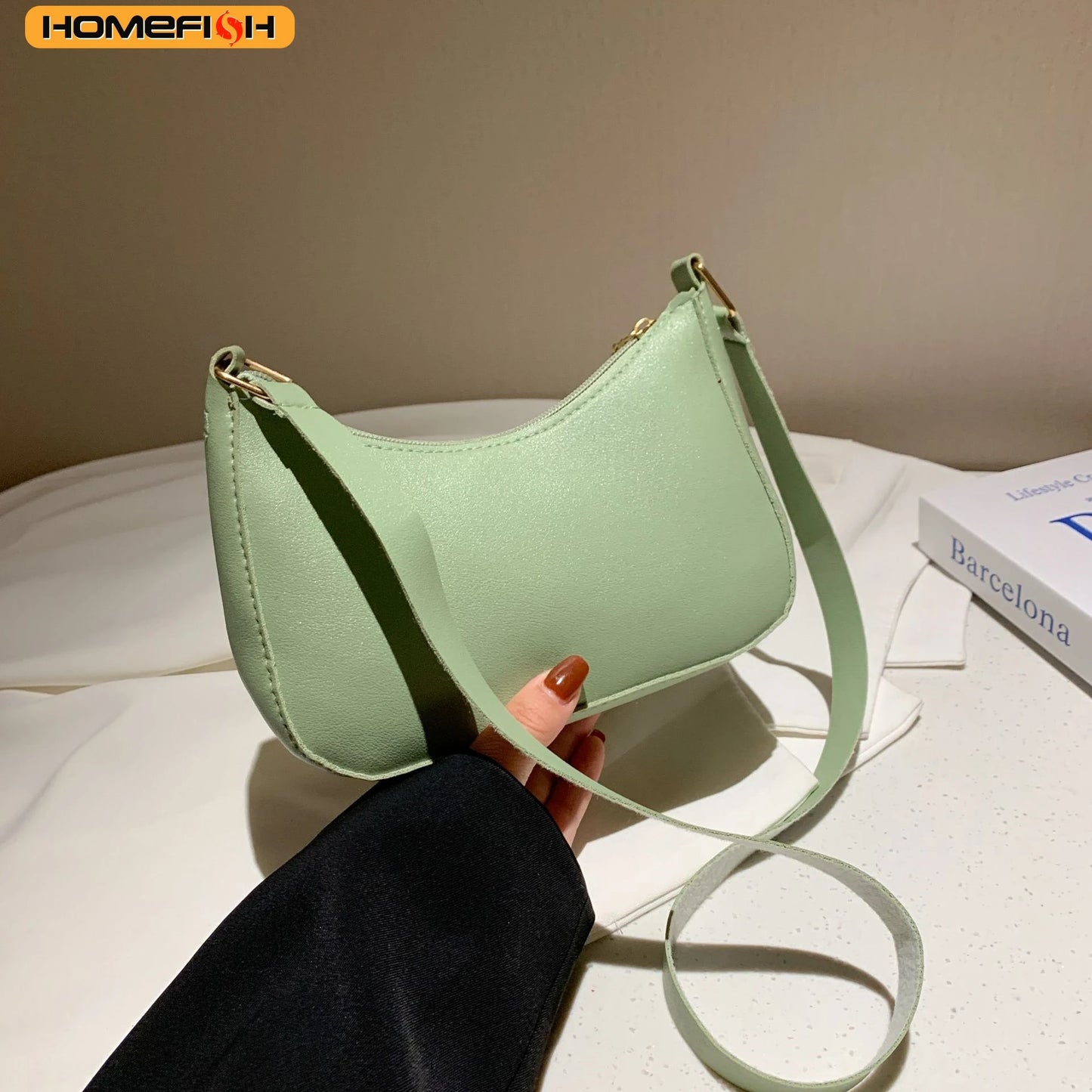 Women’s Minimalist Crescent Crossbody Handbag