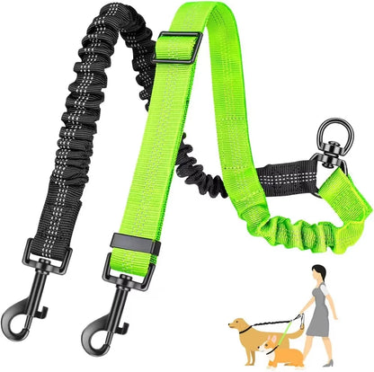 Dual Dog Leash Attachment with Bungee Strap