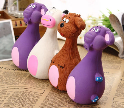 Cartoon Squeaky Rubber Dog Toy