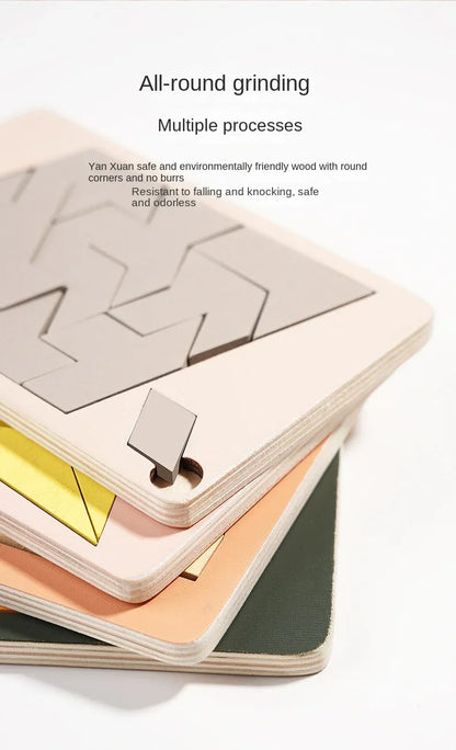 Wooden Geometric Puzzle Board