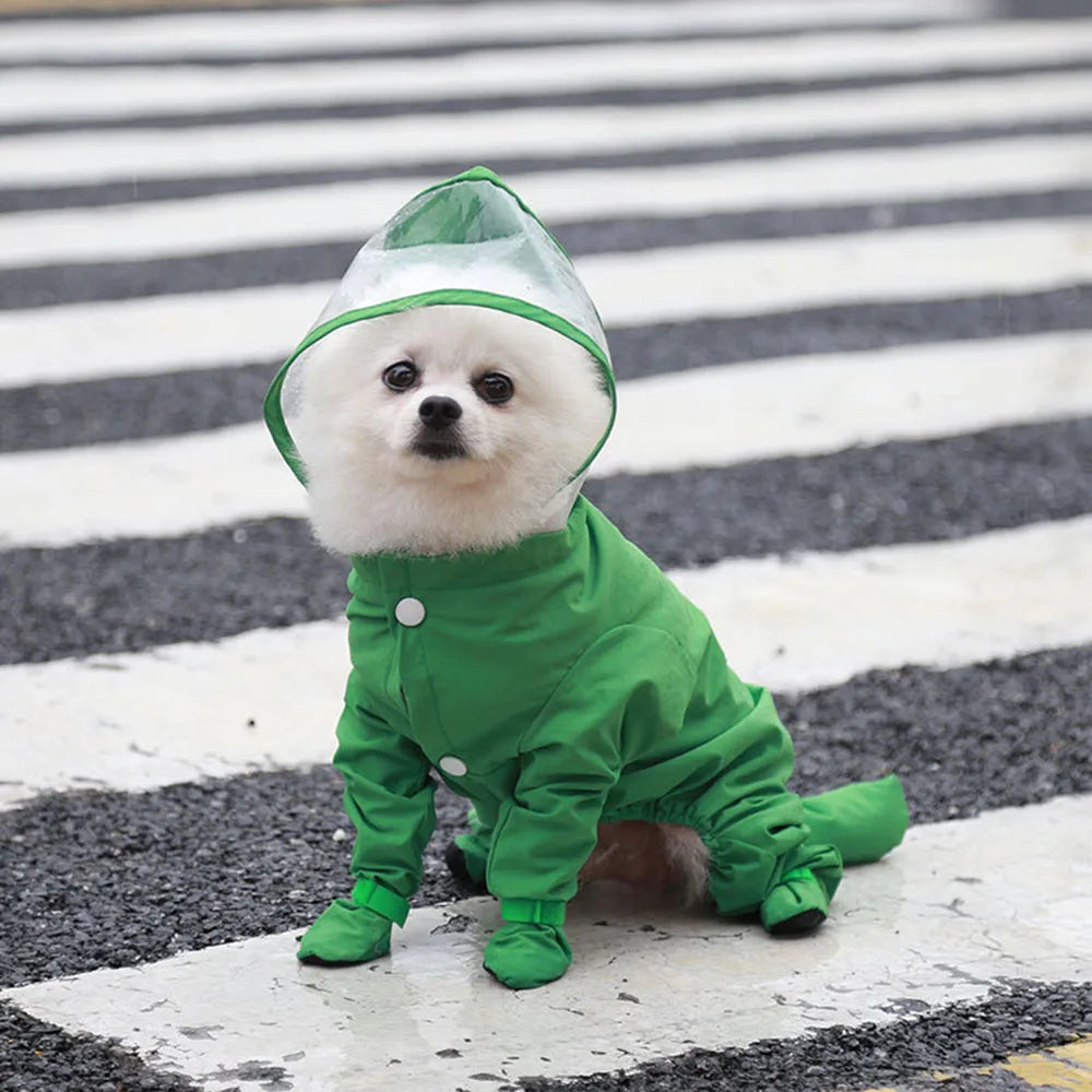 Full Body Dog Raincoat – Waterproof Hooded Pet Rain Jacket