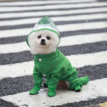 Full Body Dog Raincoat – Waterproof Hooded Pet Rain Jacket