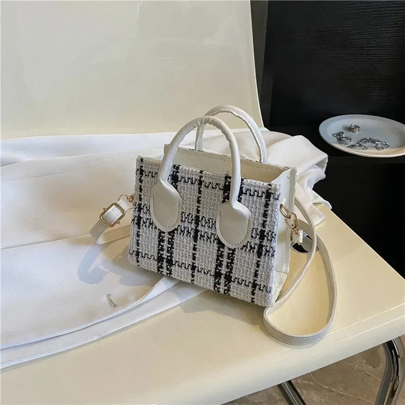 Women Mini Handbag – Plaid Shoulder & Crossbody Bag