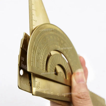 Vintage Brass Double Scale Straight Ruler
