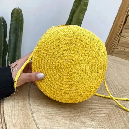 Round Straw Crossbody Bag