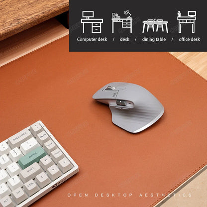 Large PU Leather Desk Mat & Mouse Pad