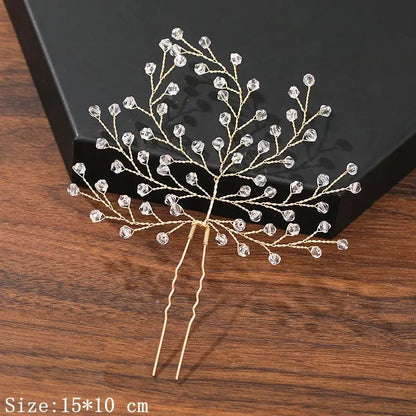 Pearl Rhinestone Flower Hair Pins