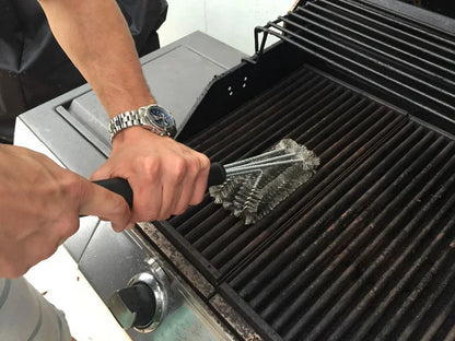 360° Stainless Steel BBQ Grill Cleaning Brush with Long Handle