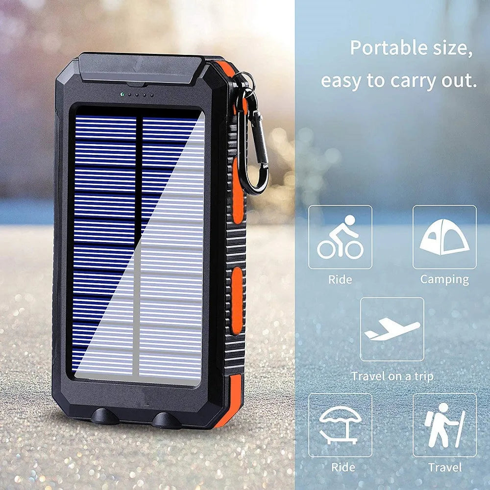 80000mAh Solar Power Bank with LED Flashlight