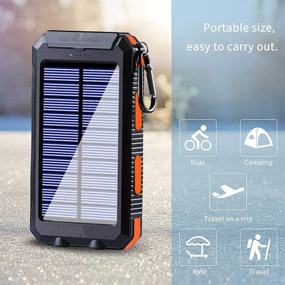 80000mAh Solar Power Bank with LED Flashlight