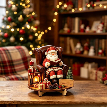Wooden Christmas Tabletop Ornament with Stand