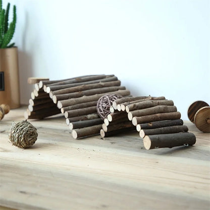 Natural Willow Wooden Bridge & Climbing Toy for Small Pets