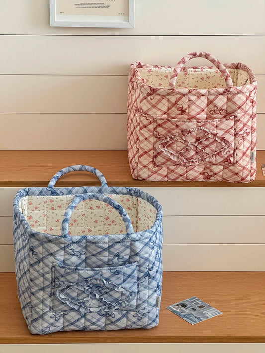 Airfriend Vintage Fabric Storage Basket with Handle