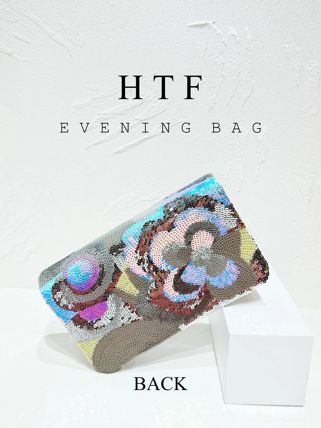 Floral Sequin Evening Clutch Bag