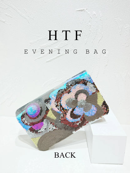 Floral Sequin Evening Clutch Bag