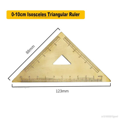 Vintage Brass Double Scale Straight Ruler