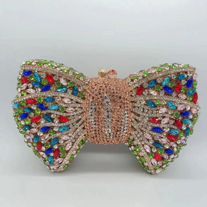 Rhinestone Bow Evening Clutch