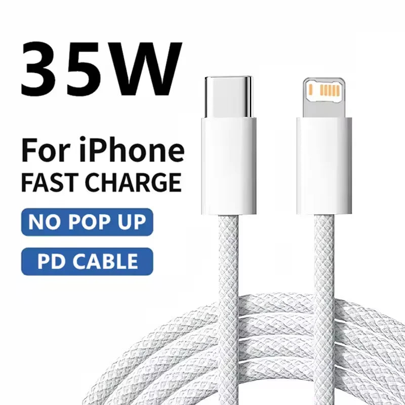 35W USB-C to Lightning Braided Fast Charging Cable for iPhone