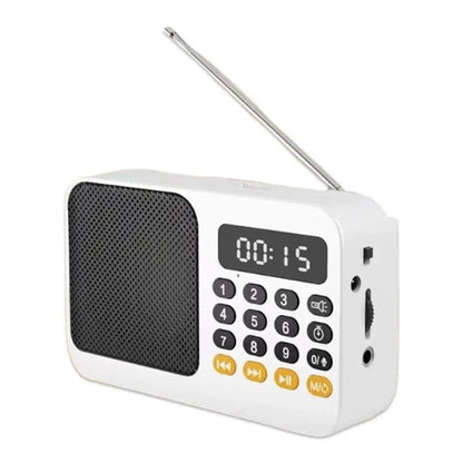 Portable FM Radio & Bluetooth Speaker with LED Light