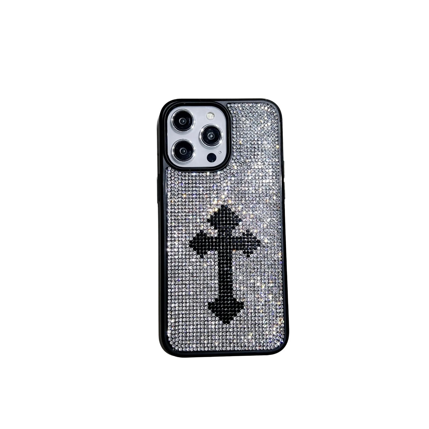 Gothic Cross Rhinestone Shockproof Protective Cover Case For iPhone 15 14 13 12 11 Pro