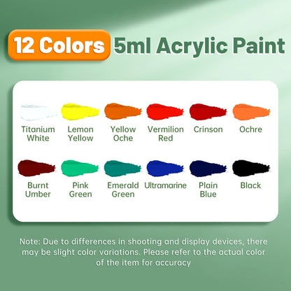 12/18/24-Color Acrylic Paint Set – 5ml Tubes