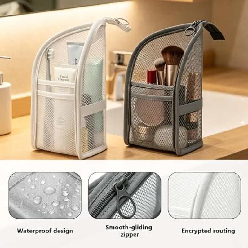 Standing Mesh Toiletry Travel Bag