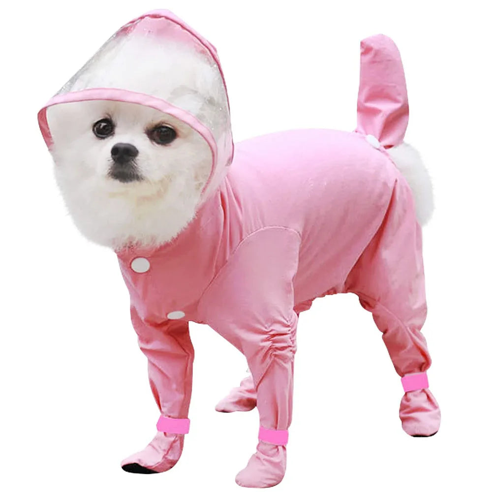 Full Body Dog Raincoat – Waterproof Hooded Pet Rain Jacket
