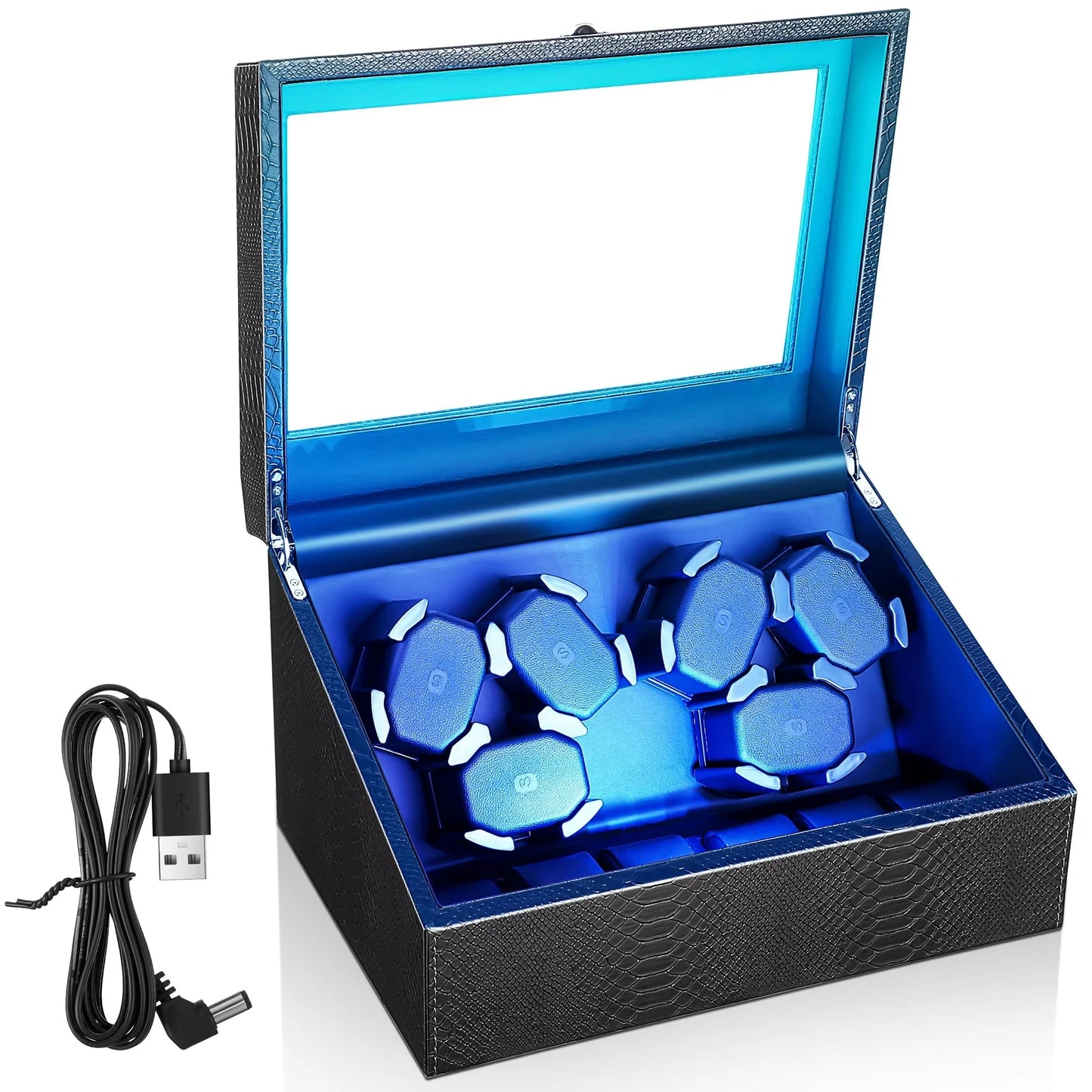 6 Slot Automatic Watch Winder Box