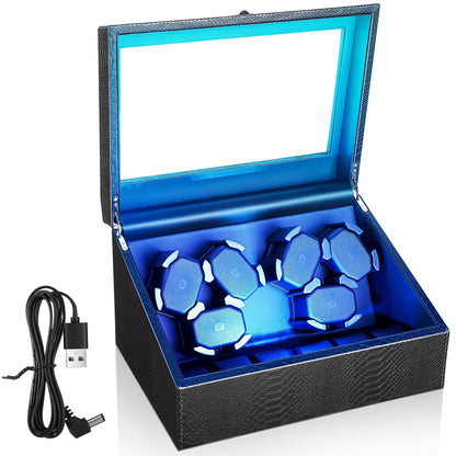 6 Slot Automatic Watch Winder Box