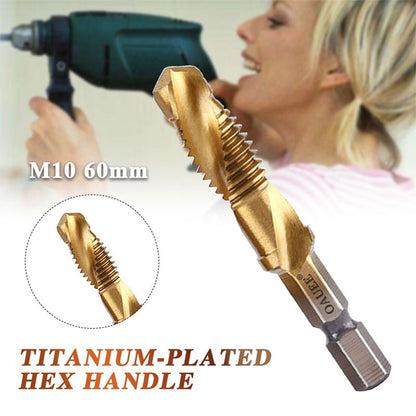 1/2/3/6Pcs Tap Drill Bit Hex Shank Titanium Plated HSS Screw Thread