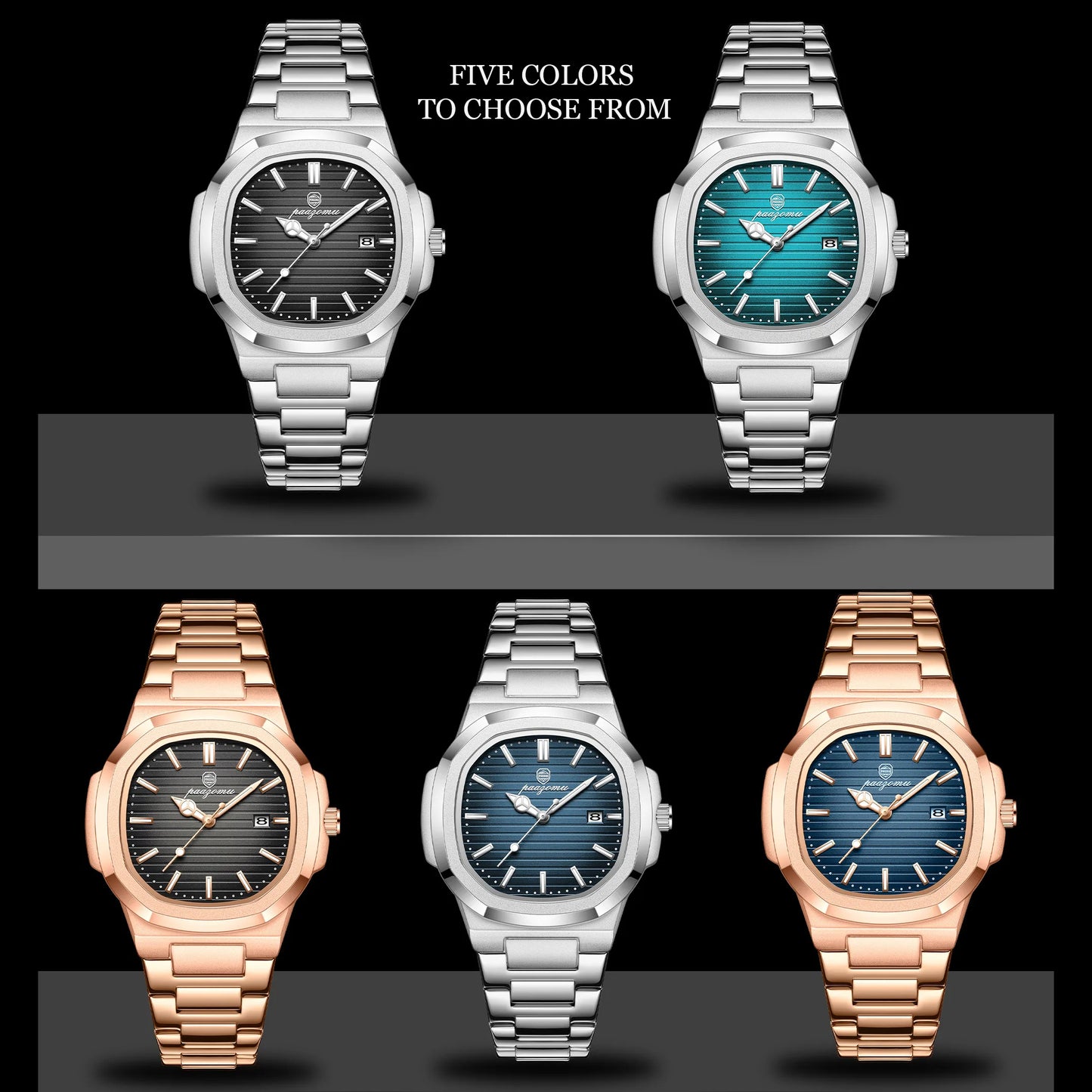Men's Stainless Steel Quartz Watch with Date & Luminous Display