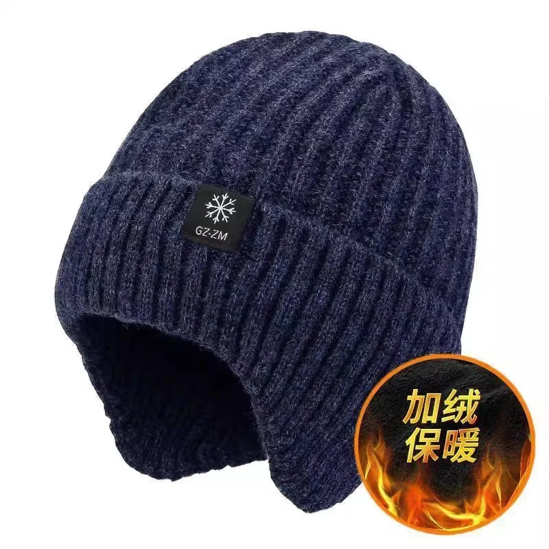 Men’s Winter Knitted Peaked Hat & Neck Warmer Set